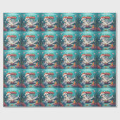 Turtle Santa Hat Under the Sea Christmas Party Geschenkpapier (Flach)