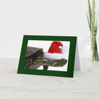Turtle Santa Holiday Card Feiertagskarte
