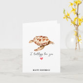 Turtle Sea Tortoise Birthday Karte (Gelbe Blume)