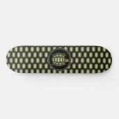 Turtle & Shell Pattern in Green & Black Skateboard (Horizontal)