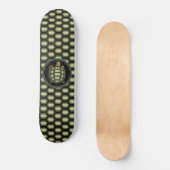 Turtle & Shell Pattern in Green & Black Skateboard (Vorderseite)