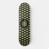 Turtle & Shell Pattern in Green & Black Skateboard (Vorderseite)
