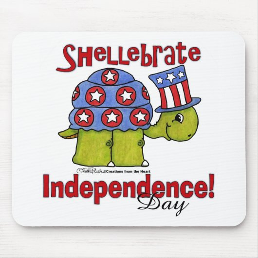 Turtle Shellebrate Unabhängigkeitstag! Mousepad (Vorne)