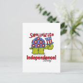 Turtle Shellebrate Unabhängigkeitstag! Postkarte (Stehend Vorderseite)