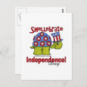 Turtle Shellebrate Unabhängigkeitstag! Postkarte (Vorne/Hinten)