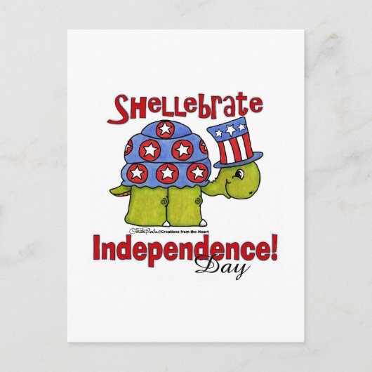 Turtle Shellebrate Unabhängigkeitstag! Postkarte (Vorderseite)