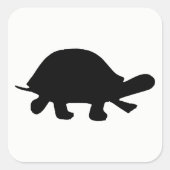 Turtle-Silhouette Quadratischer Aufkleber (Vorderseite)