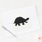 Turtle-Silhouette Quadratischer Aufkleber (Umschlag)
