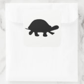Turtle-Silhouette Quadratischer Aufkleber (Tasche)