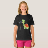Turtle Singer Microphone Music T-Shirt (Vorne ganz)