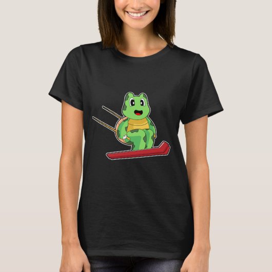 Turtle Ski jumper Ski Winter sports T-Shirt (Vorderseite)
