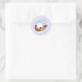 Turtle Snowball Ride Runder Aufkleber (Tasche)