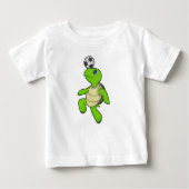 Turtle Soccer Player Soccer Baby T-shirt (Vorderseite)
