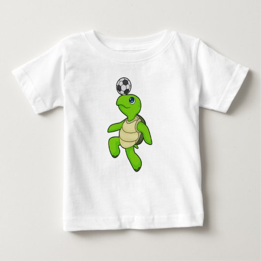 Turtle Soccer Player Soccer Baby T-shirt (Vorderseite)