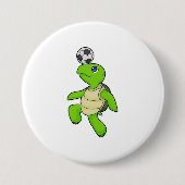 Turtle Soccer Player Soccer Button (Vorderseite)
