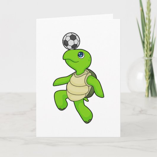 Turtle Soccer Player Soccer Karte (Vorderseite)
