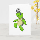 Turtle Soccer Player Soccer Karte (Gelbe Blume)