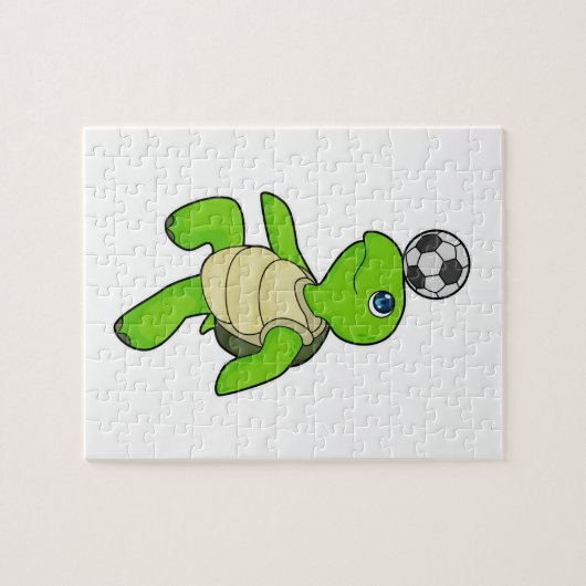 Turtle Soccer Player Soccer Puzzle (Horizontal)