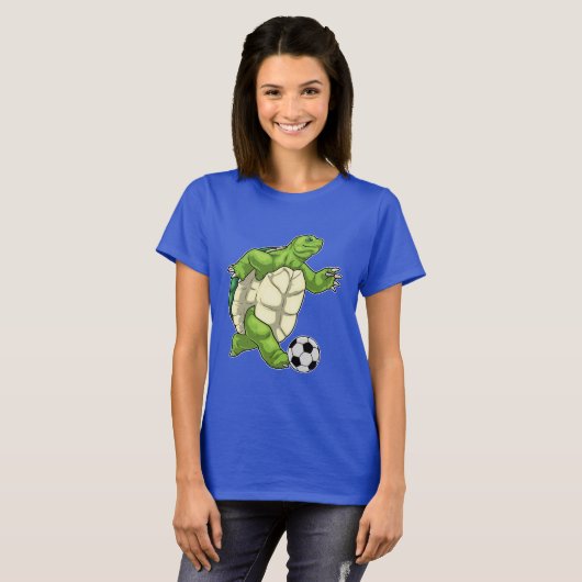 Turtle Soccer Player Soccer T-Shirt (Vorne ganz)