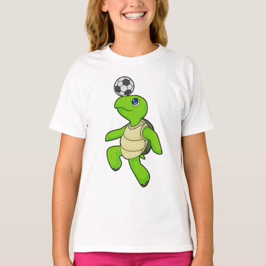 Turtle Soccer Player Soccer T-Shirt (Vorderseite)