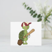 Turtle spielt Baseball Postkarte (Stehend Vorderseite)