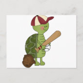 Turtle spielt Baseball Postkarte (Vorderseite)