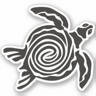 Turtle Spiral Contour Stickers Aufkleber