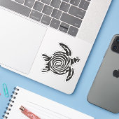 Turtle Spiral Contour Stickers Aufkleber (Laptop mit iPhone)