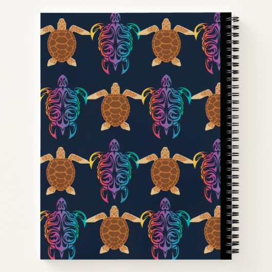 Turtle Spiralkomposition Notebook Notizblock (Rückseite)