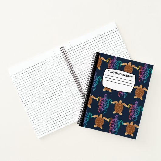 Turtle Spiralkomposition Notebook Notizblock (Innenseite)