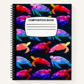 Turtle Spiralkomposition Notebook Notizblock (Vorderseite)