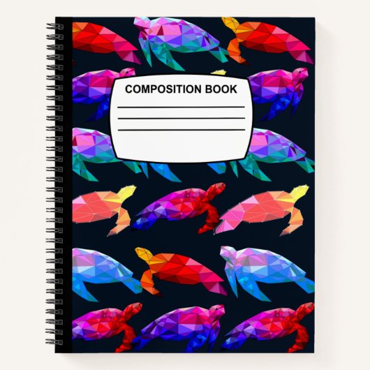 Turtle Spiralkomposition Notebook Notizblock (Vorderseite)