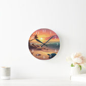 Turtle Starfish Beach Sunset Design 307 Runde Wanduhr (Zuhause)