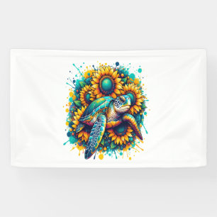 Turtle Sunflower Banner