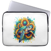 Turtle Sunflower Laptopschutzhülle (Vorderseite)