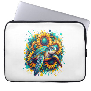 Turtle Sunflower Laptopschutzhülle