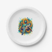 Turtle Sunflower Pappteller (Vorderseite)