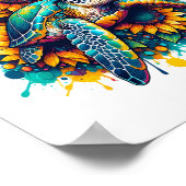 Turtle Sunflower Poster (Ecke)