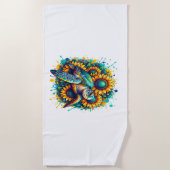 Turtle Sunflower Strandtuch (Vorderseite)