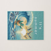 Turtle Surfing Flexibles Foto Kinder Puzzle mit Gi (Horizontal)