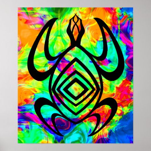 Turtle Symmetry Tiedye Poster (Vorne)