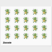 Turtle-Tanz Runder Aufkleber (Blatt)