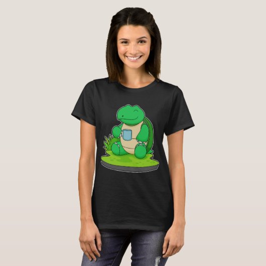 Turtle-Tasse-Kaffee T-Shirt (Vorne ganz)