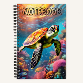 Turtle Themed Spiral Notebook Notizblock