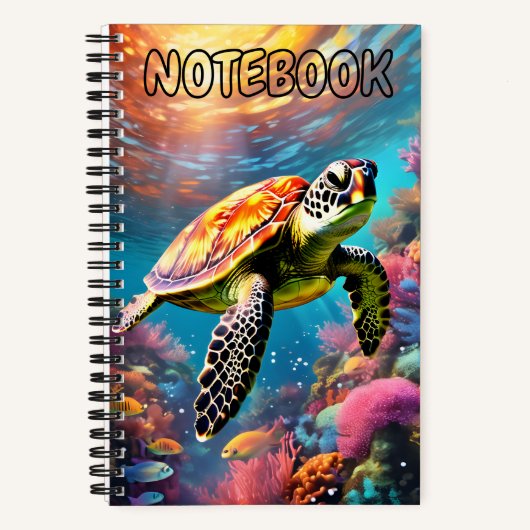 Turtle Themed Spiral Notebook Notizblock (Vorderseite)