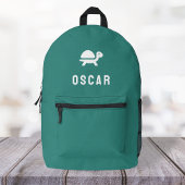 Turtle Tortoise Aqua Green Monogram Name Bedruckter Rucksack