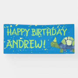 Turtle Tortoise Birthday Party Banner