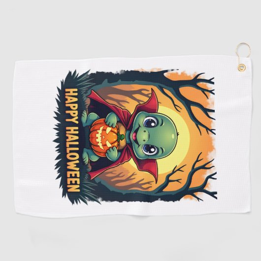 Turtle Tortoise Boo Vampire Trick oder Treat Hallo Golfhandtuch (Horizontal)