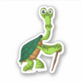 Turtle Tortoise Remüde Funny Stehend Turtle Reti Aufkleber (Vorderseite)