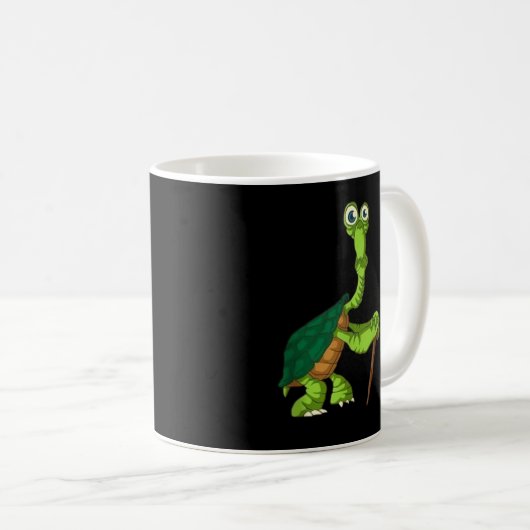 Turtle Tortoise Remüde Funny Stehend Turtle Reti Kaffeetasse (VorderseiteRechts)